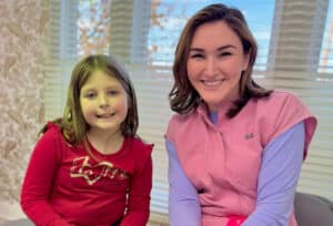Top-rated orthodontist in Broadway VA area Dr. Julia Giardina with young girl at family-friendly orthodontic practice